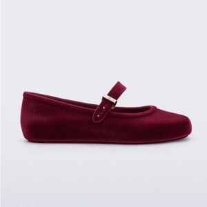 NWT Melissa Soft Ballerina Velvet II flats in red Sz 8